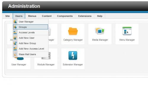 Widok panelu adminsitracyjnego w Joomla! 1.6 Alpha 2