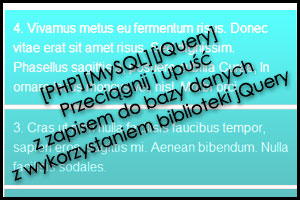 [PHP][MySQL][jQuery] Przeciągnij i upuść z zapisem do bazy danych z wykorzystaniem biblioteki jQuery