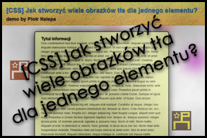 [CSS] Jak stworzyć wiele obrazków tła dla jednego elementu?