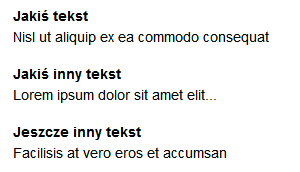 Lista definicji z podstawowymi stylami