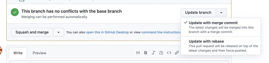 github merge strategies selector